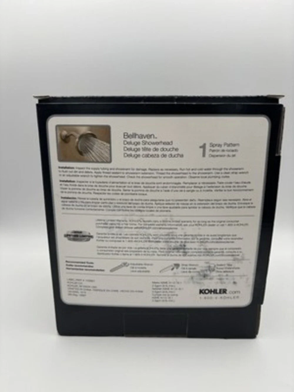 Kohler Bellhaven Round Shower Head Brushed Nickel MasterClean Easy Clean